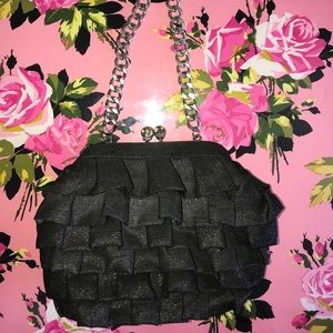 Betsey Johnson Skull Ruffle Evening Bag